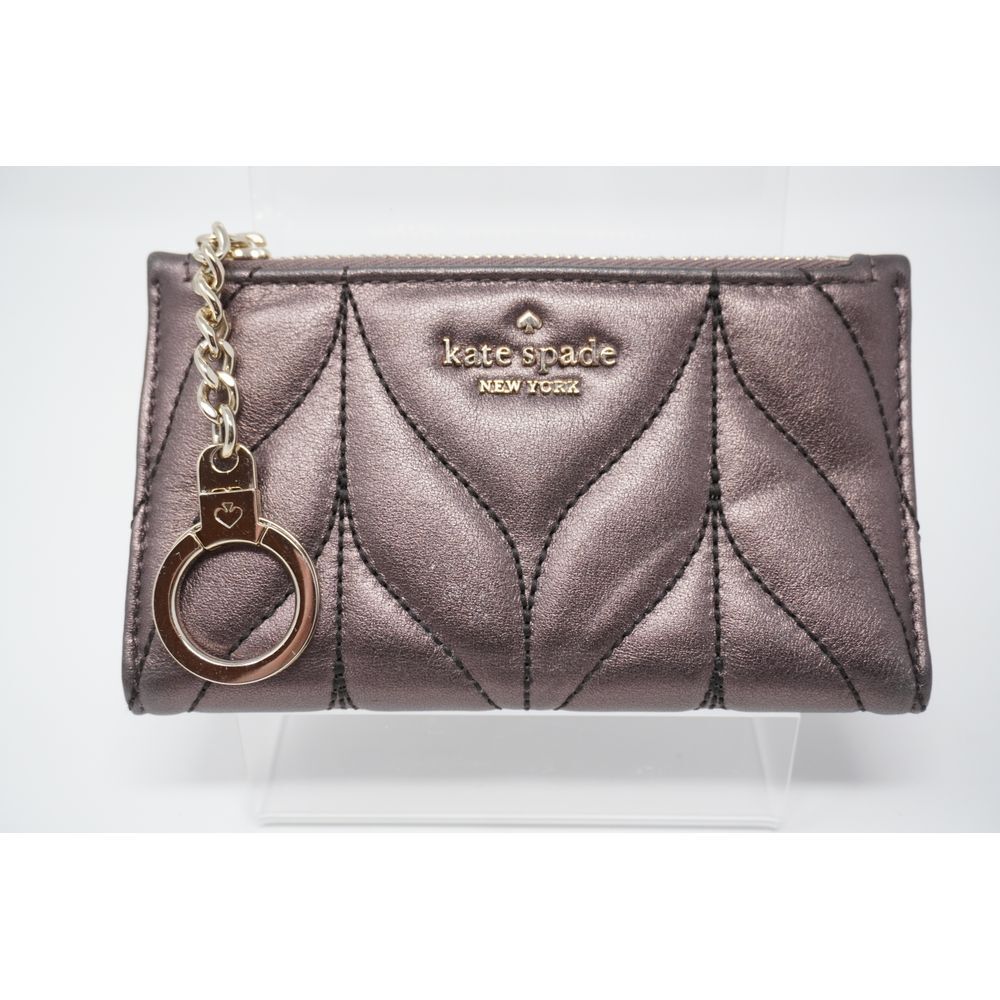 Kate Spade Briar Lane Quilted Mikey Metallic Leather Wallet with Key Ring
